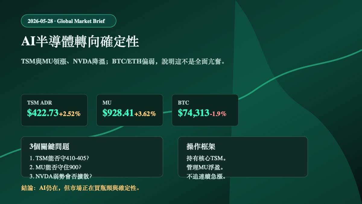 2026年5月28日全球市場簡報資訊圖